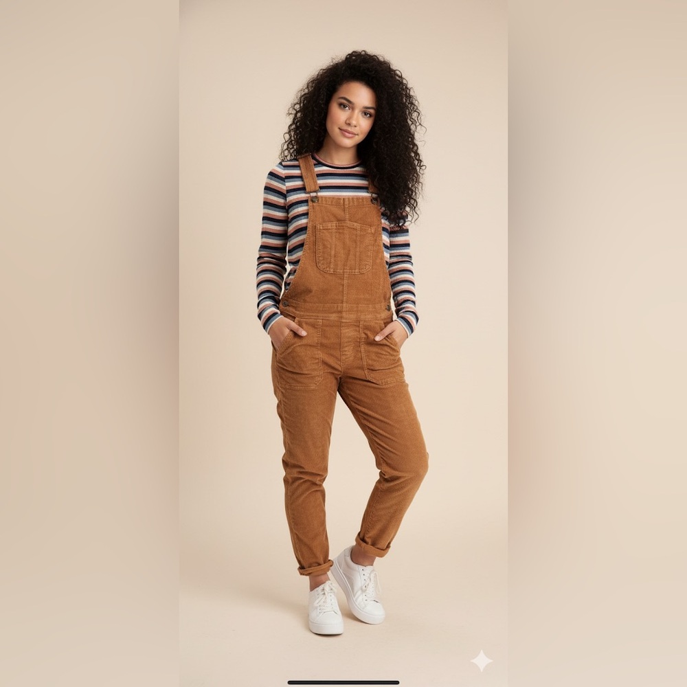 American Eagle Corduroy Overalls Brown Ladies Size Small Boho Casual
